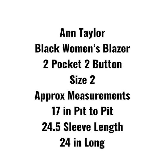 ANN TAYLOR BLAZER Women's Size 2 Black 2-Button Patch Pockets Stretch Career - Picture 3 of 11